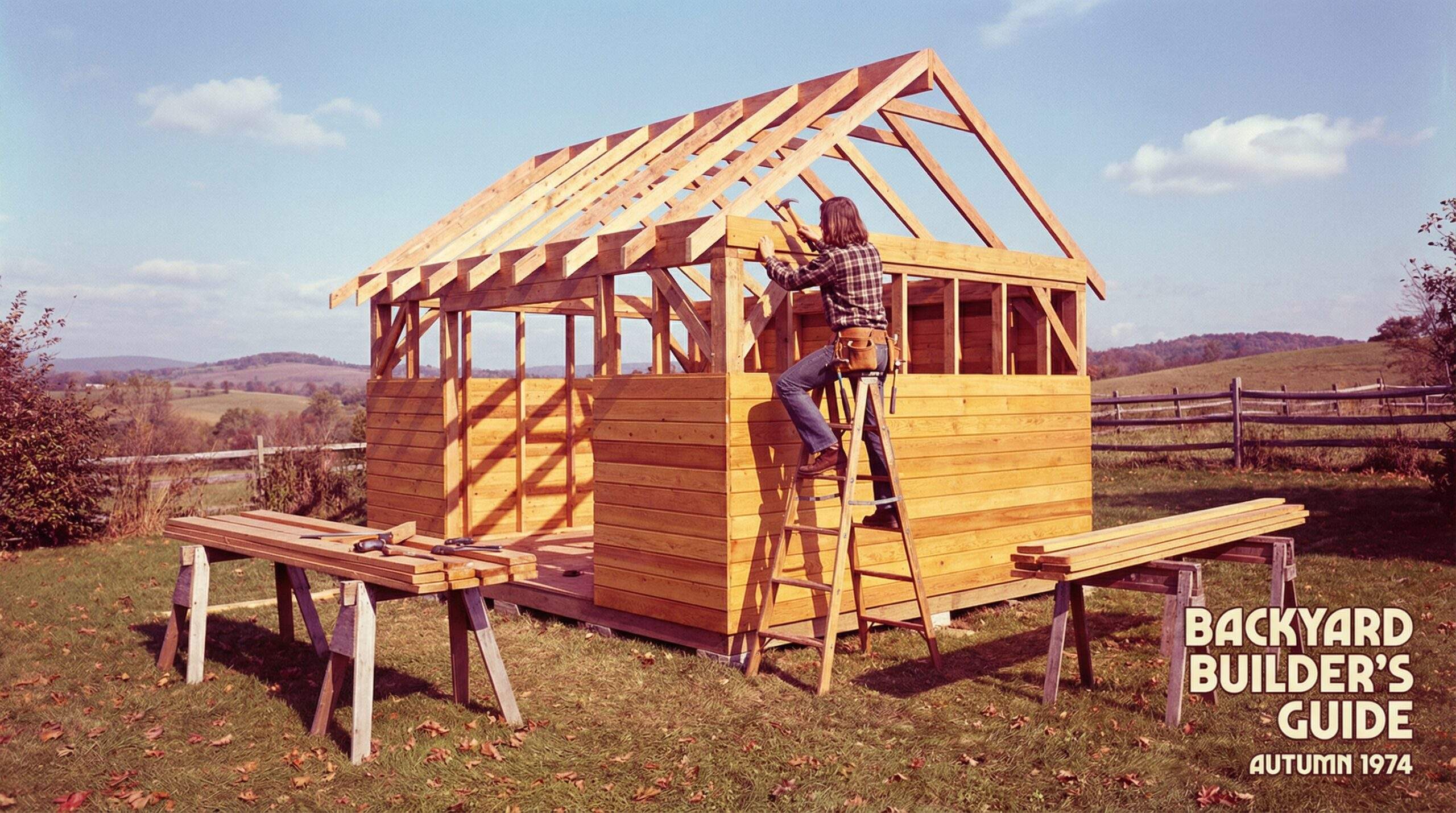 carport selber bauen – Dachkonstruktion Carport – Sparren werden auf die Trägerbalken montiert
