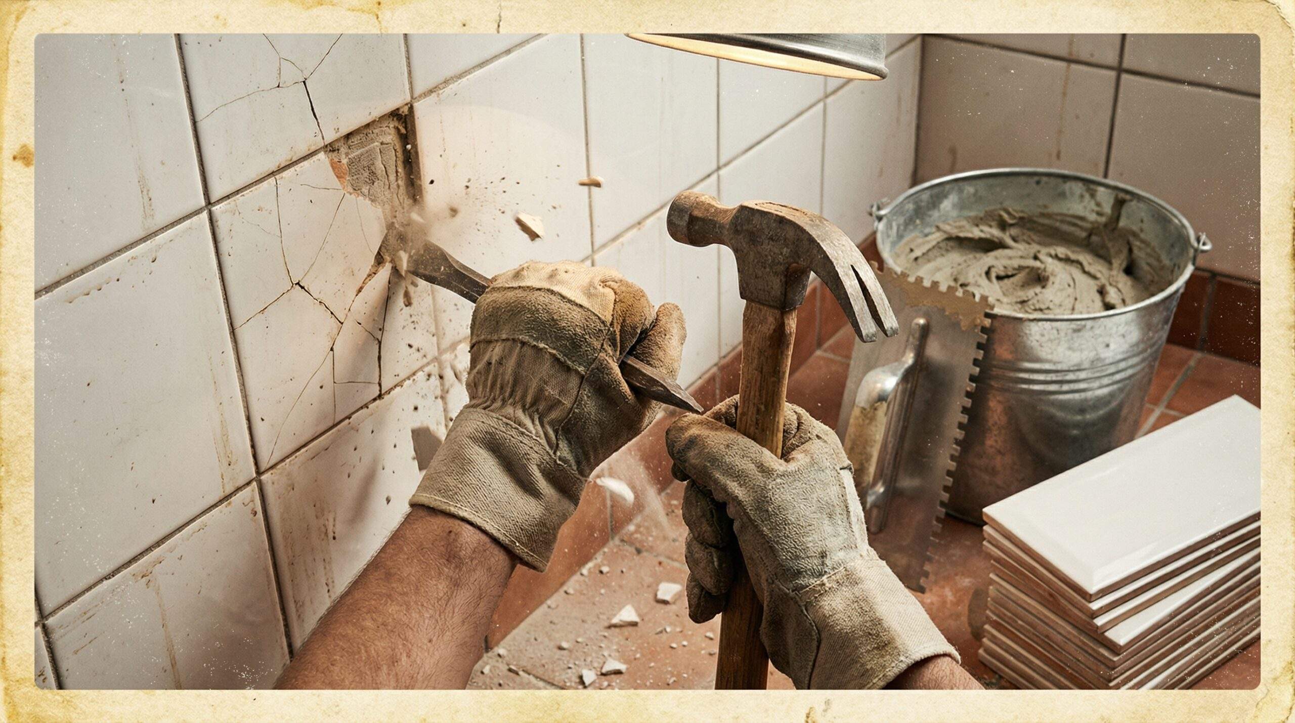 Alte Garage renovieren: Bestandsaufnahme Garage renovieren – Bestandsaufnahme einer alten Garage mit Rissen an Wand und Boden