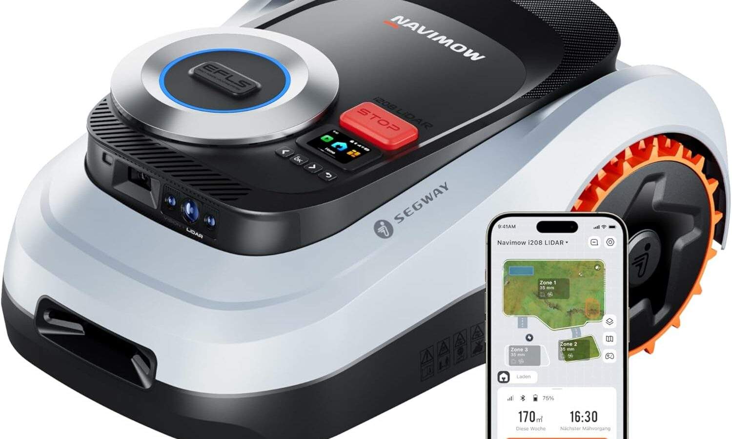 Navimow i208 Test: Kabelloser LiDAR Mähroboter für 800m² Produktbild
