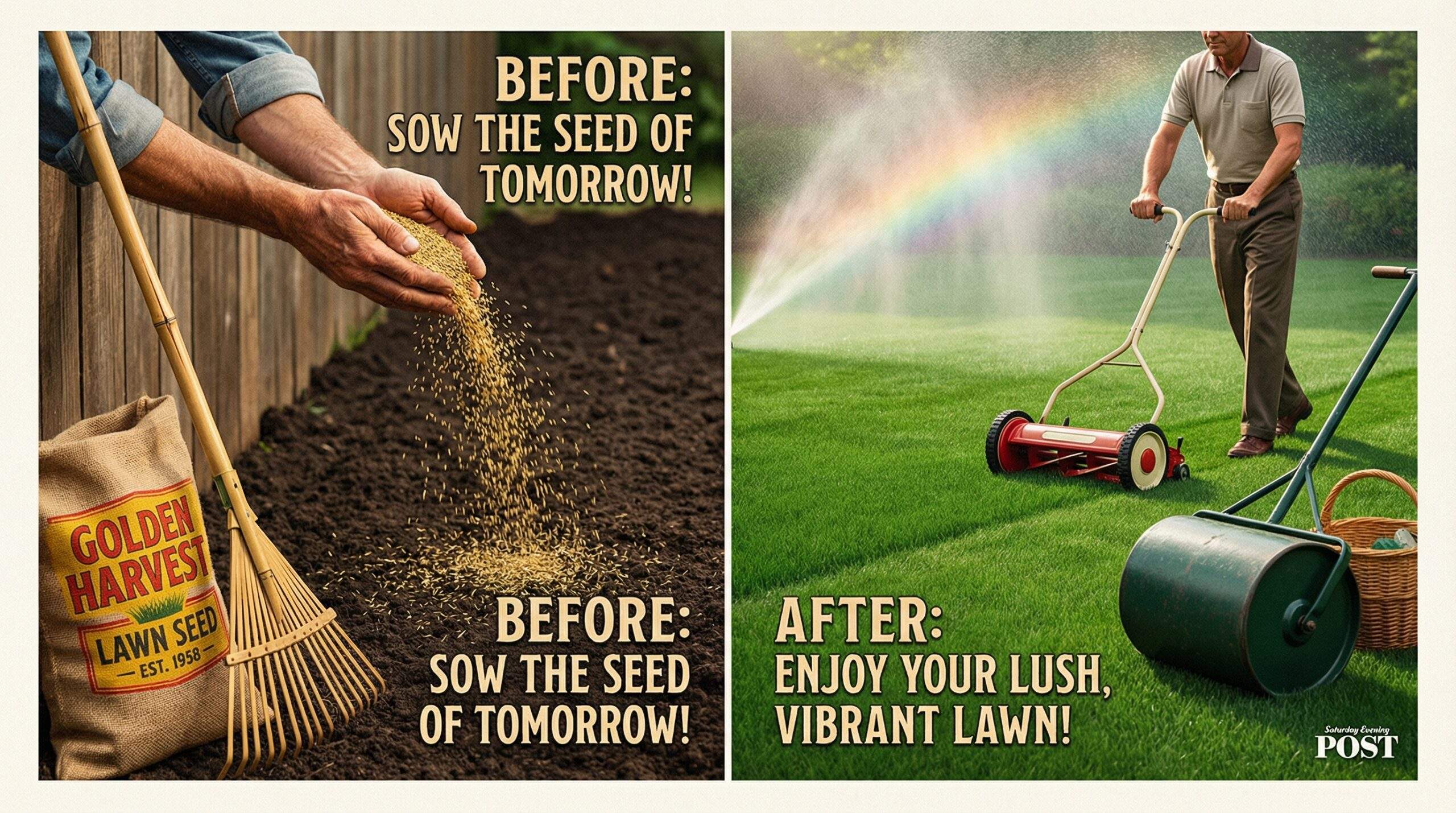 Rasen anlegen – Person ebnet Boden mit Rechen für Rasenaussaat