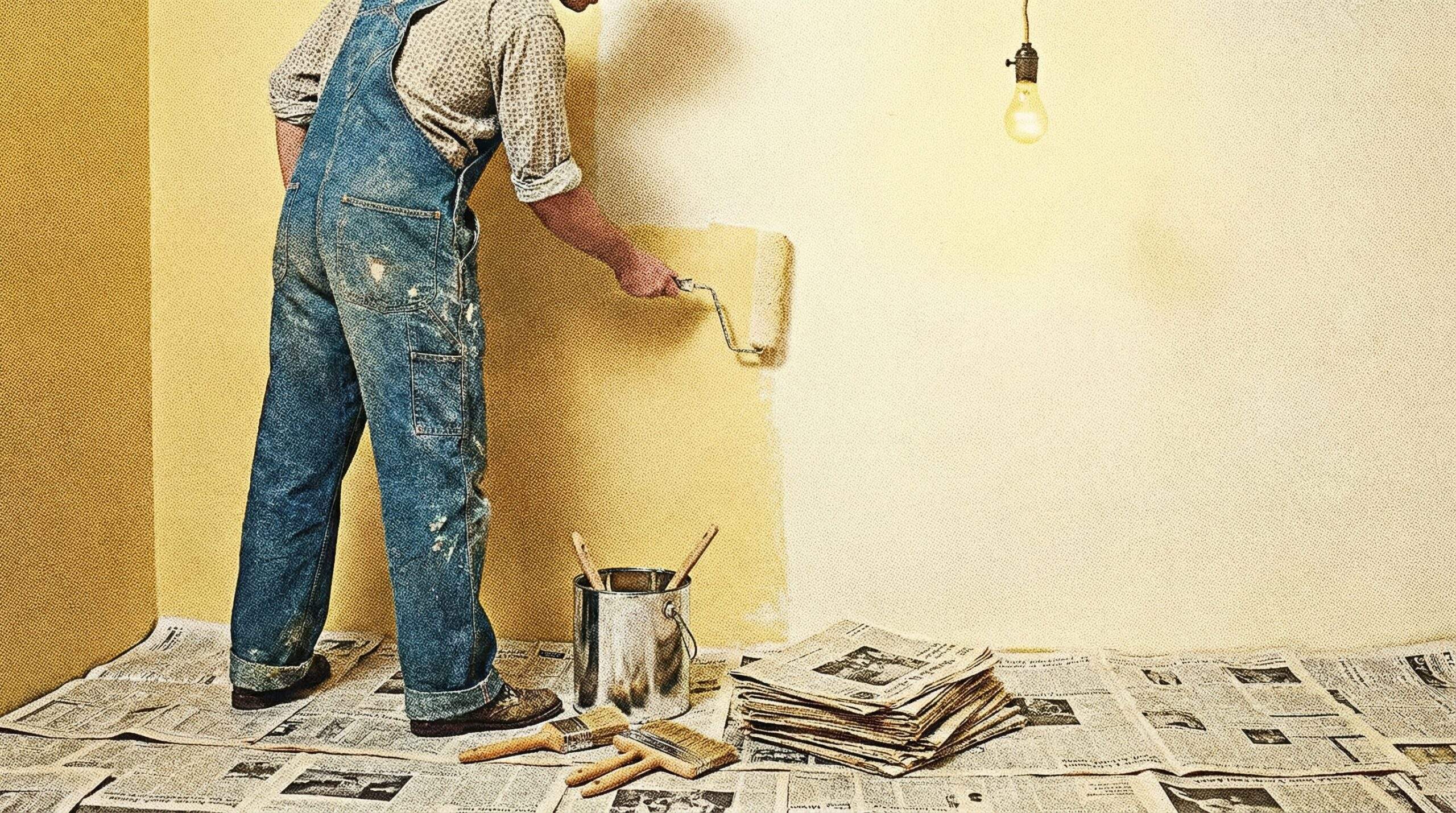 Dämmplatten kleben – Mann trägt Klebemörtel im Wulst-Punkt-Verfahren auf Dämmplatte auf