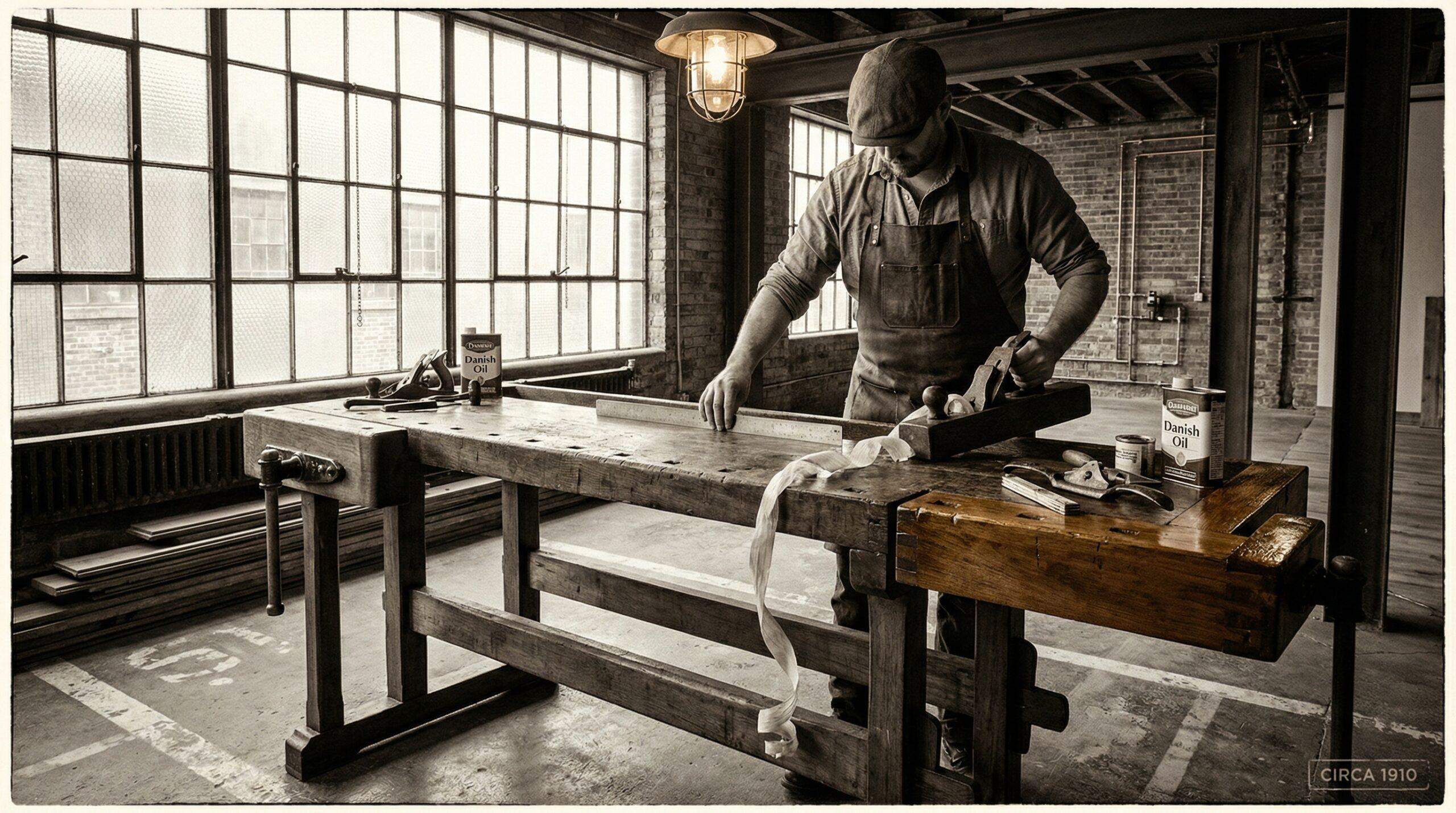 schreibtisch organizer selber bauen – Schreibtisch Organizer fuer Anfaenger – Person verleimt Holzteile mit Zwingen