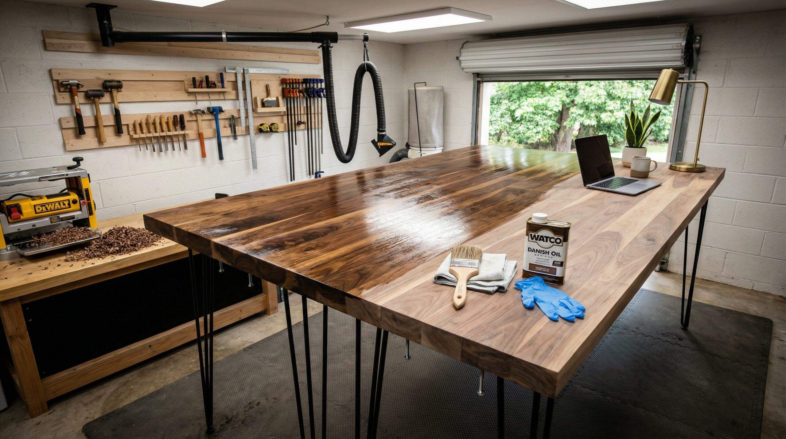 Fertiges Stehpult aus Holz stehpult selber bauen – DIY Stehpult fertig – Ergonomischer Arbeitsplatz mit Laptop und Monitor