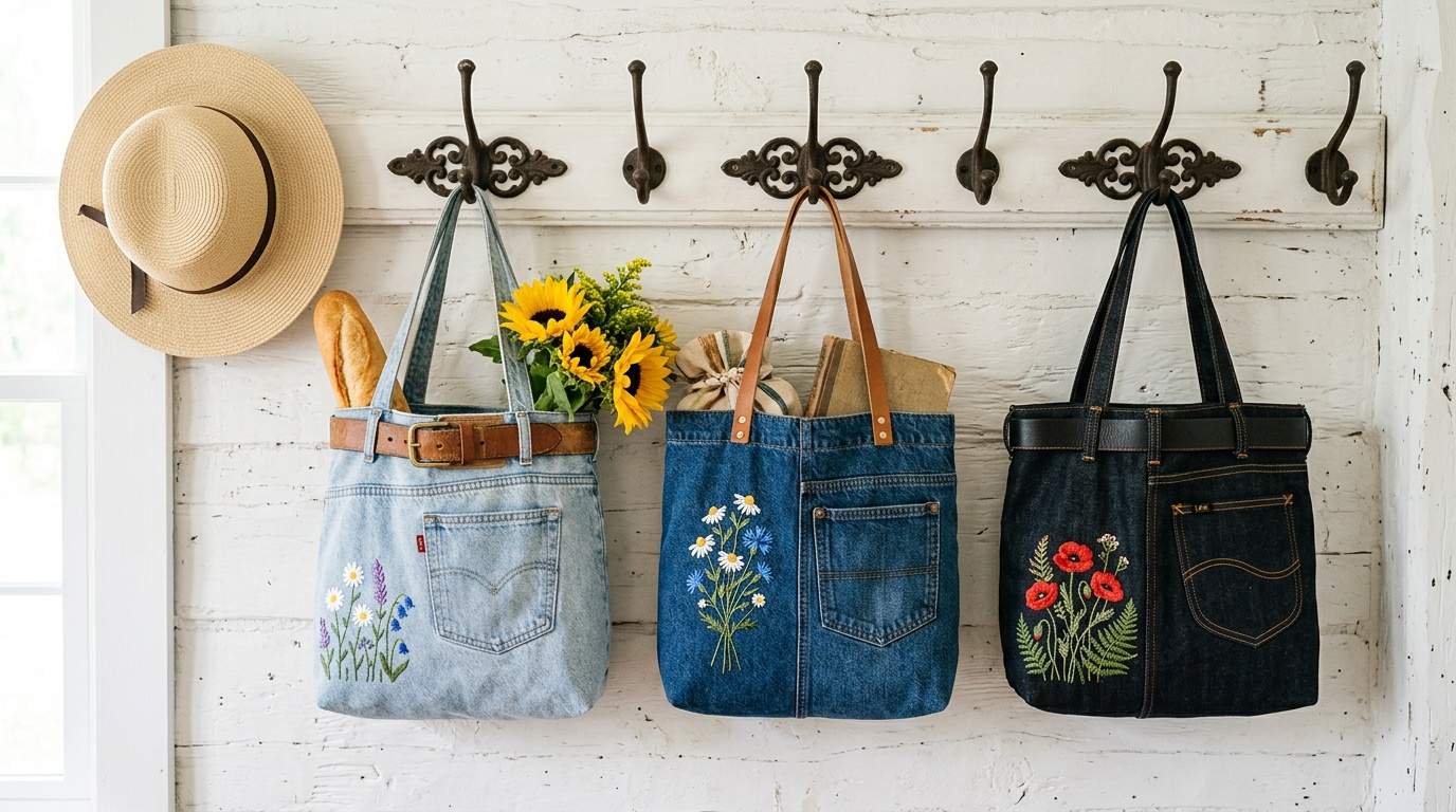 Türen Upcycling Ideen – Verschiedene Möbelstücke aus alten Türen in einem hellen Raum
